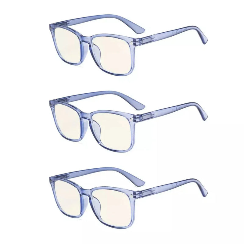 eyekeeper.com 3 Pack Classic Trendy Blue Light Filter Reading Glasses UVRT1801 Eyeglasses