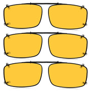 eyekeeper.com 3 Pack Clip on Polarized Night Vision Driving Glasses C63 (52MMx33MM) Sunglasses