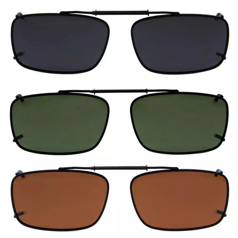 eyekeeper.com 3 Pack Clip on Polarized Sunglasses C61(54MMx34MM) Sunglasses