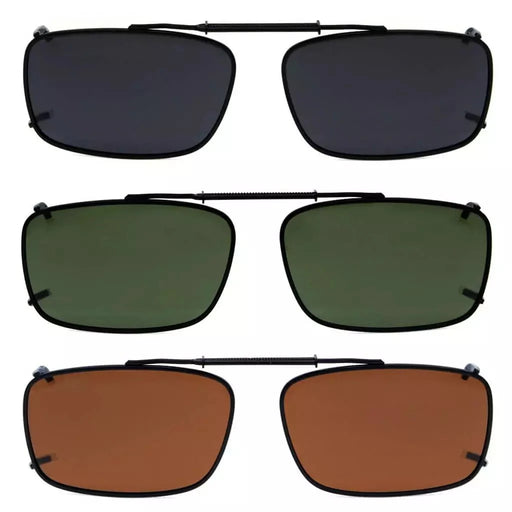 eyekeeper.com 3 Pack Clip on Polarized Sunglasses C61(54MMx34MM) Sunglasses