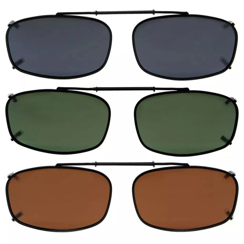eyekeeper.com 3 Pack Clip on Polarized Sunglasses C62 (52MMx32MM) Sunglasses
