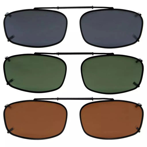 eyekeeper.com 3 Pack Clip on Polarized Sunglasses C62 (52MMx32MM) Sunglasses