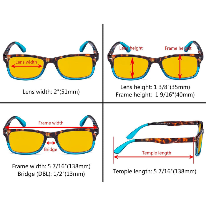 eyekeeper.com - 3 Pack Pattern Blue Light Blocking Reading Glasses HP075D