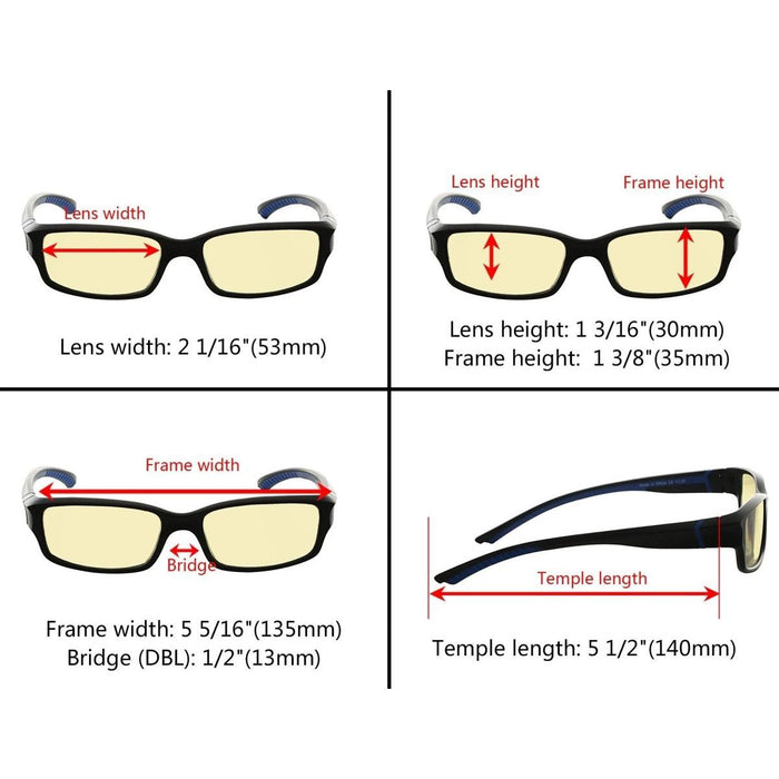 eyekeeper.com - 3 Pack Stylish Blue Light Blocking Readers TMXM01