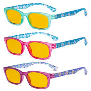 eyekeeper.com 3 Pack Floral Print Blue Light Blocking Readers HP029 Eyeglasses