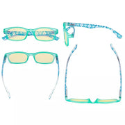 eyekeeper.com 3 Pack Floral Print Blue Light Blocking Readers TM029 Eyeglasses