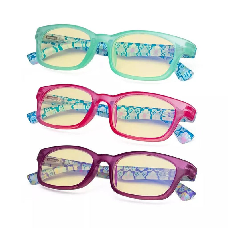eyekeeper.com 3 Pack Floral Print Blue Light Blocking Readers TM029 Eyeglasses