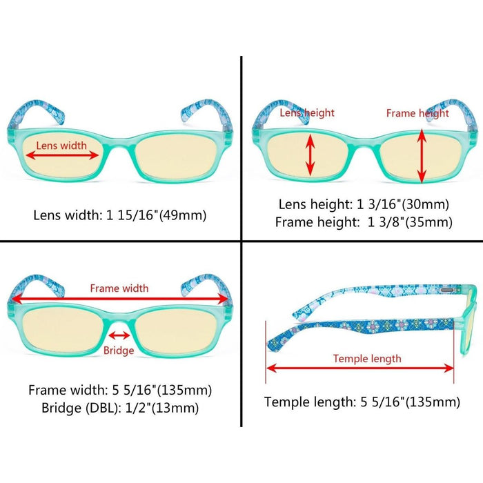 eyekeeper.com - 3 Pack Floral Print Blue Light Blocking Readers TM029