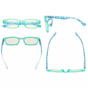 eyekeeper.com 3 Pack Floral Print Blue Light Filter Readers UVR029 Eyeglasses