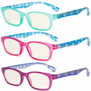 eyekeeper.com 3 Pack Floral Print Blue Light Filter Readers UVR029 Eyeglasses