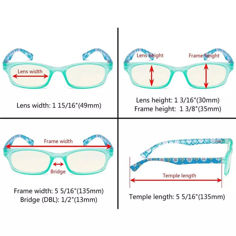 eyekeeper.com 3 Pack Floral Print Blue Light Filter Readers UVR029 Eyeglasses