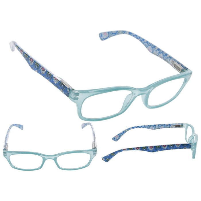 eyekeeper.com - 3 Pack Floral Print Rectangle Reading Glasses 3PKR029