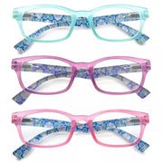eyekeeper.com 3 Pack Floral Print Temple Reading Glasses 3PKR029 Eyeglasses