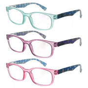 eyekeeper.com 3 Pack Floral Print Temple Reading Glasses 3PKR029 Eyeglasses