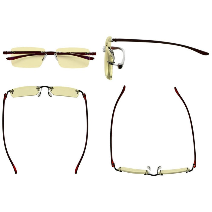 eyekeeper.com - 3 Pack Rimless Blue Light Blocking Reading Glasses TMCG14003