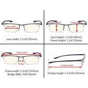 eyekeeper.com 3 Pack Half-rim Blue Light Blocking Reading Glasses UVR12625 Eyeglasses