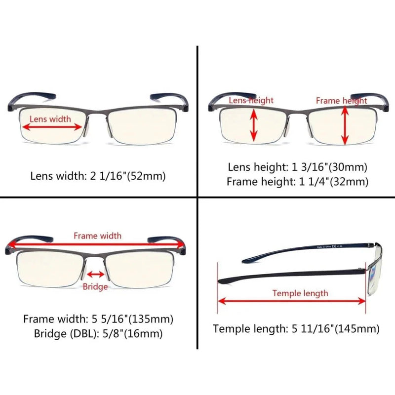 eyekeeper.com 3 Pack Half-rim Blue Light Blocking Reading Glasses UVR12625 Eyeglasses