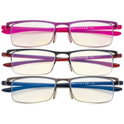 eyekeeper.com 3 Pack Half-rim Blue Light Blocking Reading Glasses UVR12625 Eyeglasses