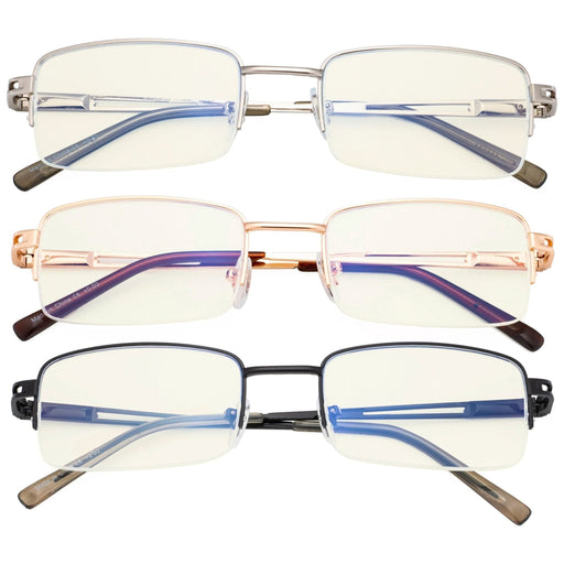 eyekeeper.com - 3 Pack Half-rim Blue Light Filter Reading Glasses UVR15014