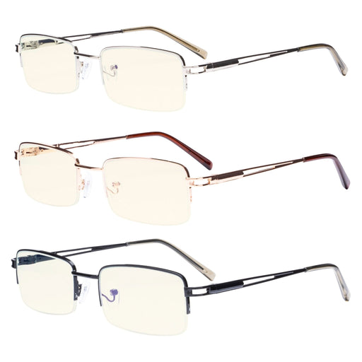 eyekeeper.com - 3 Pack Half-rim Blue Light Filter Reading Glasses UVR15014