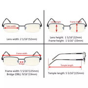 eyekeeper.com 3 Pack Half-rim Blue Light Filter Reading Glasses UVR15014 Eyeglasses