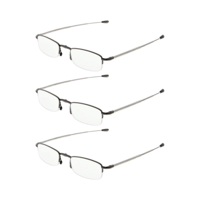 eyekeeper.com - 3 Pack Half-rim Folding Readers Fold-up Telescopic Arms R1710