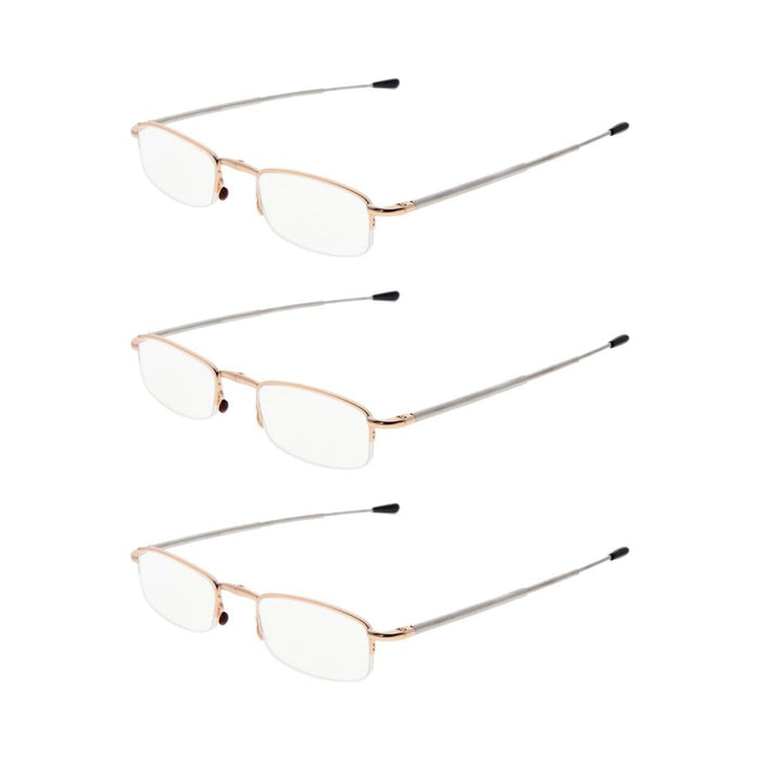 eyekeeper.com - 3 Pack Half-rim Folding Readers Fold-up Telescopic Arms R1710