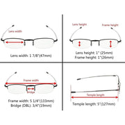 eyekeeper.com 3 Pack Half-rim Folding Telescopic Arms Reading Glasses R1710 Eyeglasses