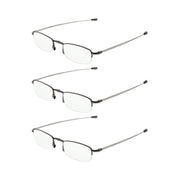 eyekeeper.com 3 Pack Half-rim Folding Telescopic Arms Reading Glasses R1710 Eyeglasses