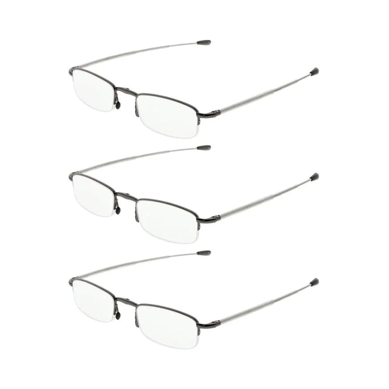 eyekeeper.com 3 Pack Half-rim Folding Telescopic Arms Reading Glasses R1710 Eyeglasses