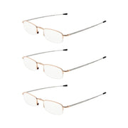 eyekeeper.com 3 Pack Half-rim Folding Telescopic Arms Reading Glasses R1710 Eyeglasses