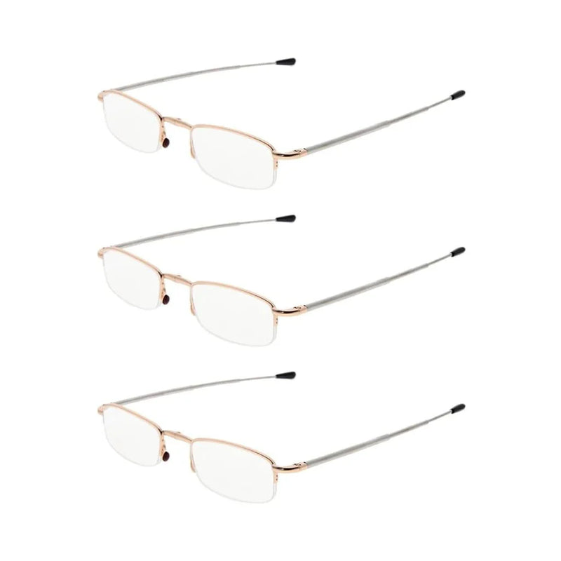 eyekeeper.com 3 Pack Half-rim Folding Telescopic Arms Reading Glasses R1710 Eyeglasses