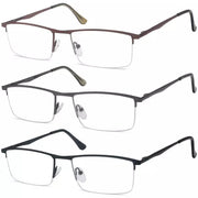 eyekeeper.com 3 Pack Half-rim Metal Frame Reading Glasses R1614 Eyeglasses