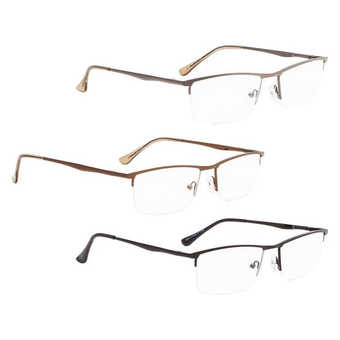 eyekeeper.com - 3 Pack Metal Half-rim Reading Glasses 3-R1614