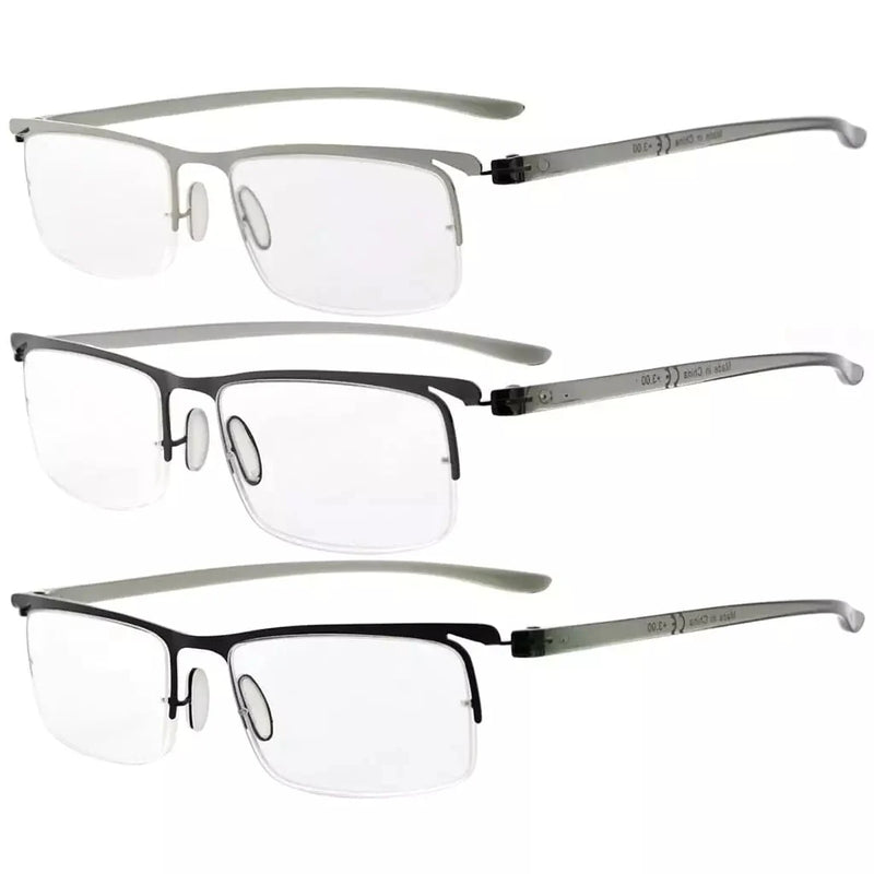 eyekeeper.com 3 Pack Half Rim Reading Glasses 3-R15615 Eyeglasses