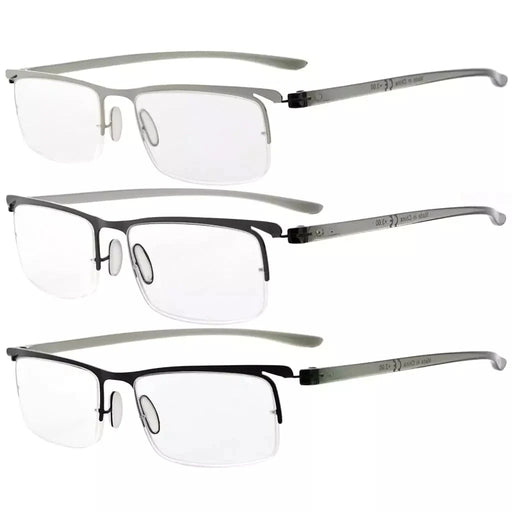 eyekeeper.com 3 Pack Half Rim Reading Glasses 3-R15615 Eyeglasses