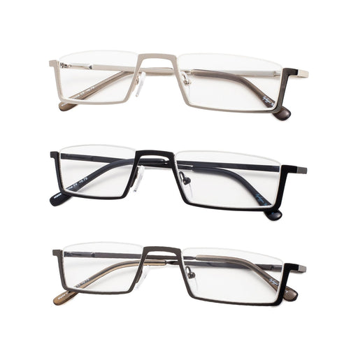 eyekeeper.com - 3 Pack Half Rim Metal Reading Glasses R1613