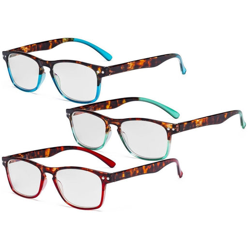 eyekeeper.com - 3 Pack Stylish Reading Glasses with Tortoise Arm R046D