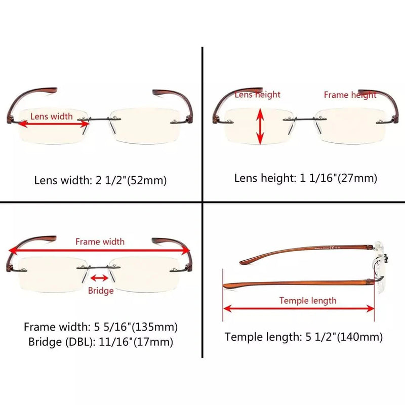 eyekeeper.com 3 Pack Lightweight Blue Light Filter Reading Glasses UVCG1 Eyeglasses