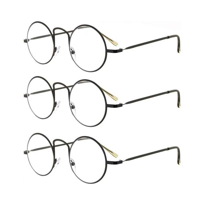 eyekeeper.com - 3 Pack Lightweight Round Metal Reading Glasses R15025