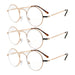 eyekeeper.com - 3 Pack Lightweight Round Metal Reading Glasses R15025