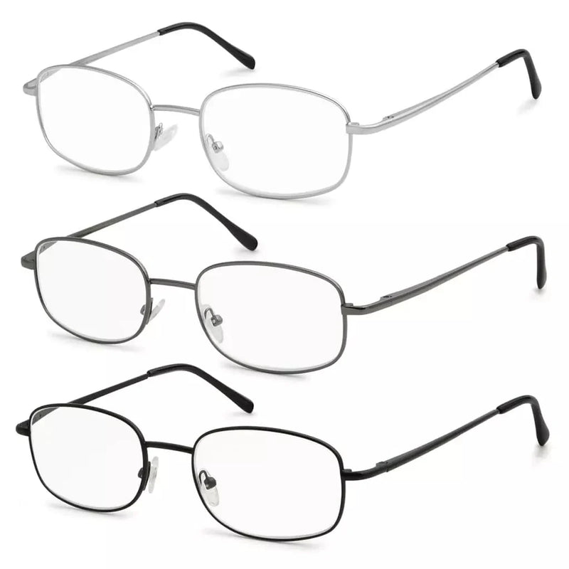 eyekeeper.com 3 Pack Lightweight Wire Rim Metal Frame Reading Glasses R3235 Eyeglasses