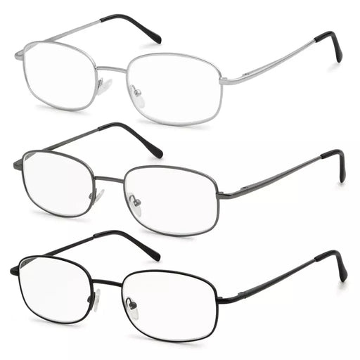 eyekeeper.com 3 Pack Lightweight Wire Rim Metal Frame Reading Glasses R3235 Eyeglasses