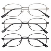 eyekeeper.com 3 Pack Lightweight Wire Rim Metal Frame Reading Glasses R3235 Eyeglasses