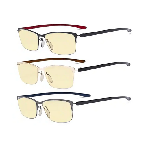 eyekeeper.com 3 Pack Metal Blue Light Blocking Reading Glasses TMCG12801 Eyeglasses
