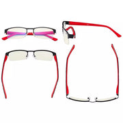 eyekeeper.com 3 Pack Metal Blue Light Filter Eyeglasses UV17005 Eyeglasses