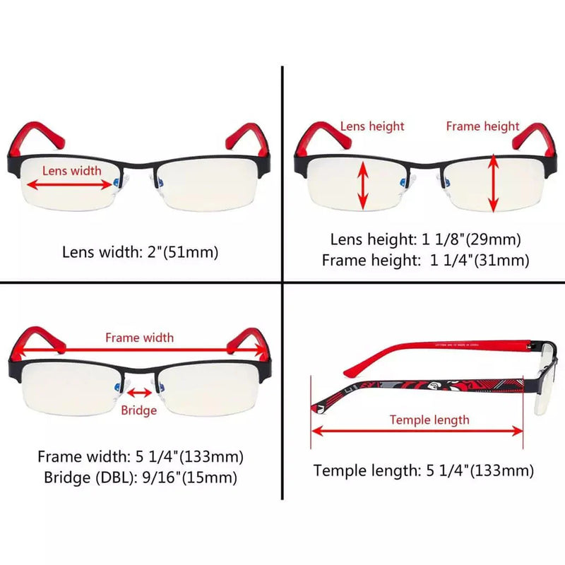 eyekeeper.com 3 Pack Metal Blue Light Filter Eyeglasses UV17005 Eyeglasses