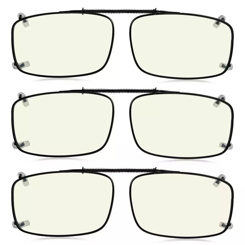 eyekeeper.com 3 Pack Metal Blue Light Filter Glasses Clip C63 (54MMx34MM) Eyeglasses