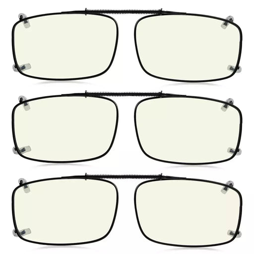 eyekeeper.com 3 Pack Metal Blue Light Filter Glasses Clip C63 (54MMx34MM) Eyeglasses