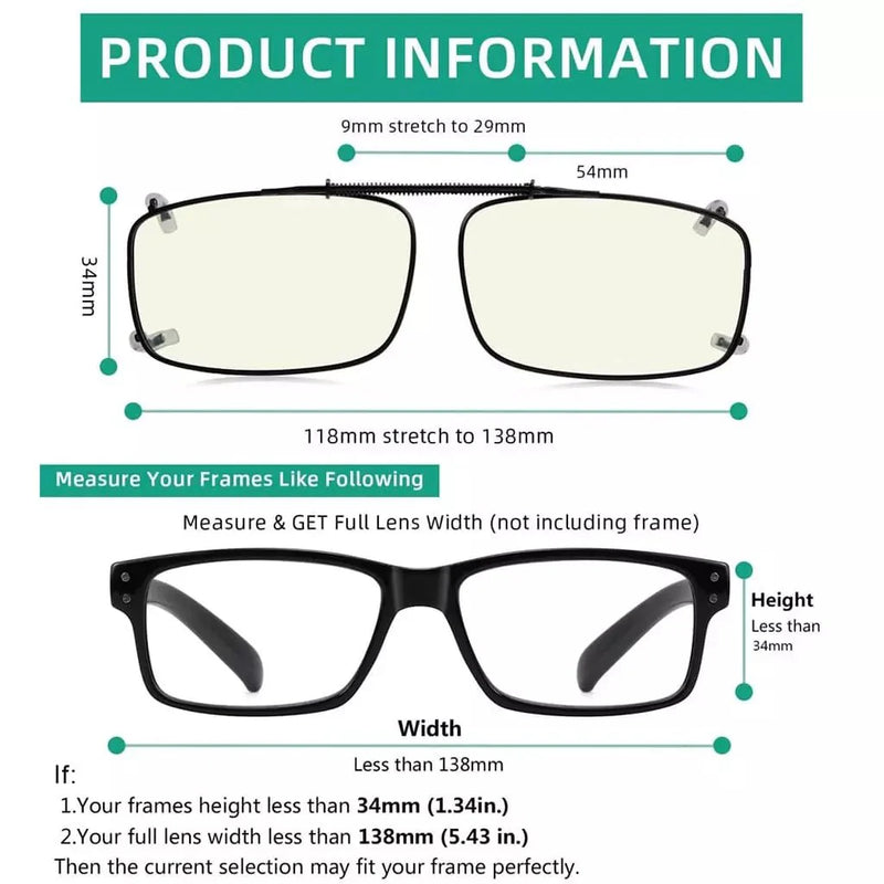 eyekeeper.com 3 Pack Metal Blue Light Filter Glasses Clip C63 (54MMx34MM) Eyeglasses